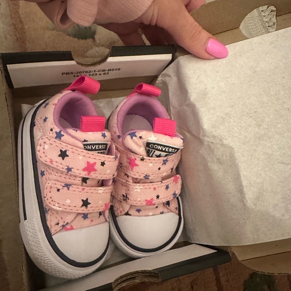 Brand New Converse Kids' Pink and Blue Star Sneakers - Picture 2 of 7
